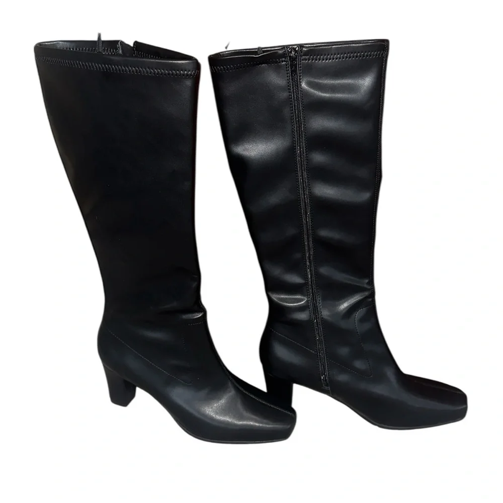 NEW Aerosoles Clover  Knee-High Boots Black 11M Foam Footbed Slip Resistant